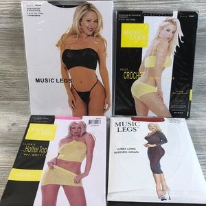 Music Legs Lingerie Lot of 4 Outfits